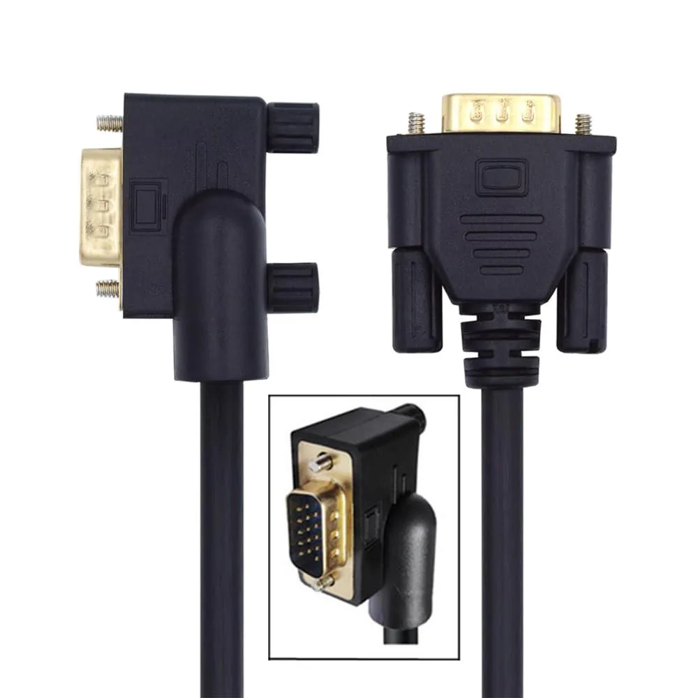 LORDWORLD LORDWORLD 90° VGA Male-to-Male Extension Cable 1m 3COAX+6C 1080P@60Hz 15-pin — product photo