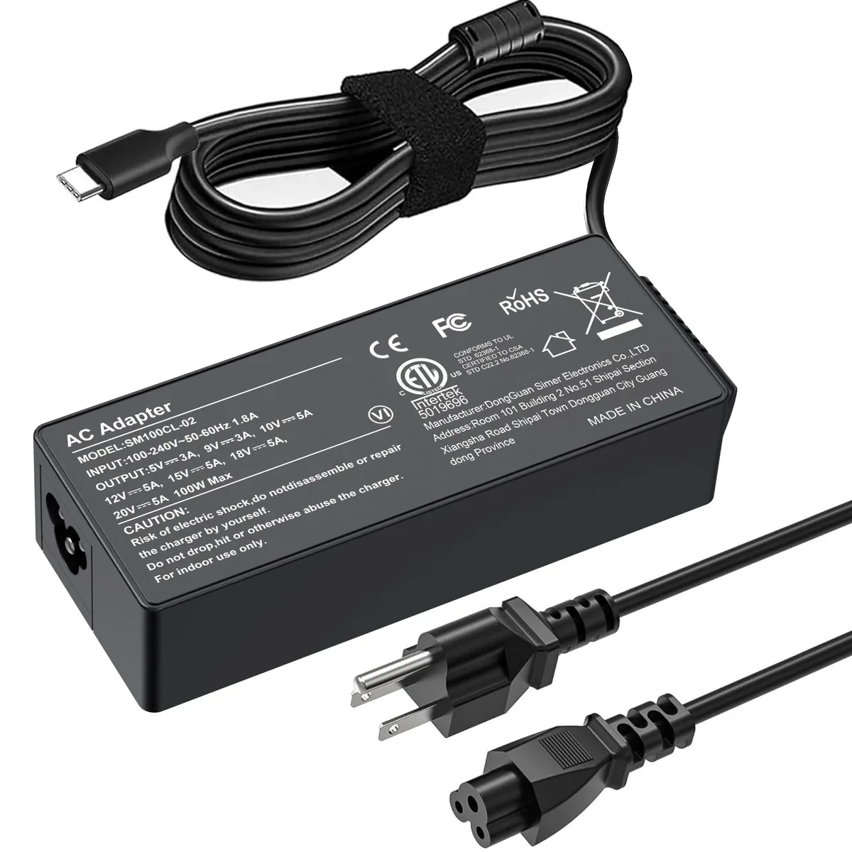 DELL SM100CL-02 B0L29 100W USB-C AC Adapter — product photo