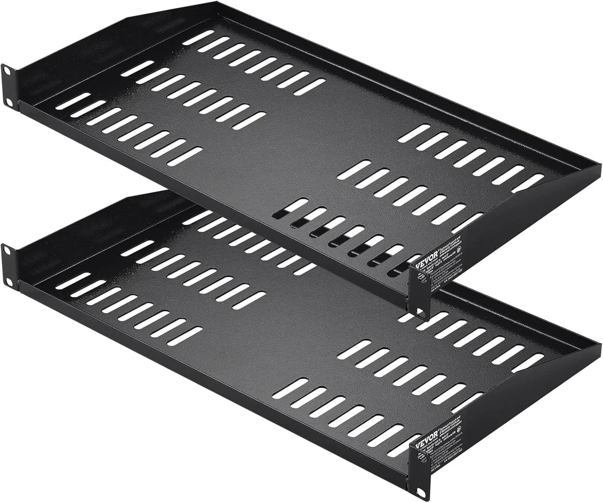 TAURKENAM TAURKENAM 2PCS 1U Vented Server Rack Shelf 19in 10in Deep 50 lbs — product photo