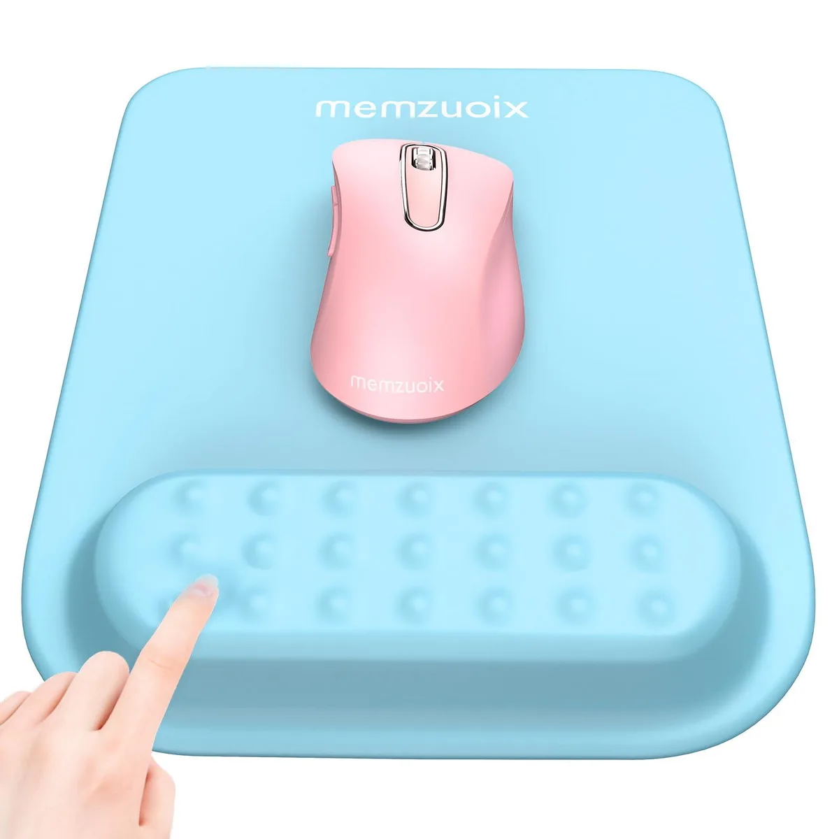 memzuoix Ergonomic Mouse Pad with Wrist Rest, Sky Blue, 12.0 x 8.27 in — product photo