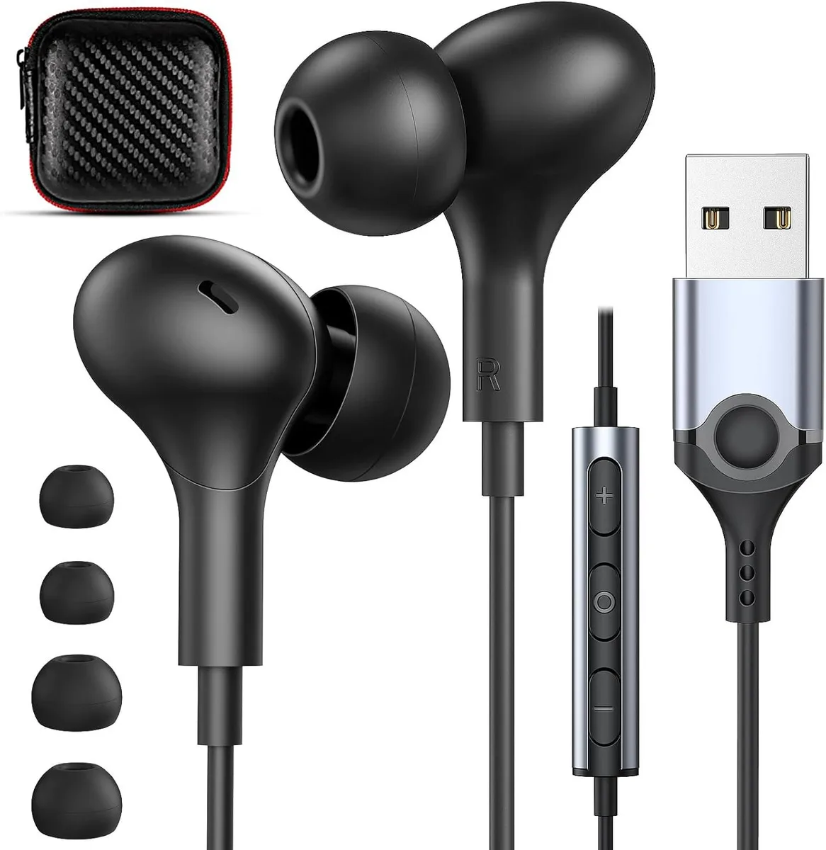 YINGHUA YINGHUA USB wired headset 7.5ft 7.1 DAC magnetic earbuds — product photo