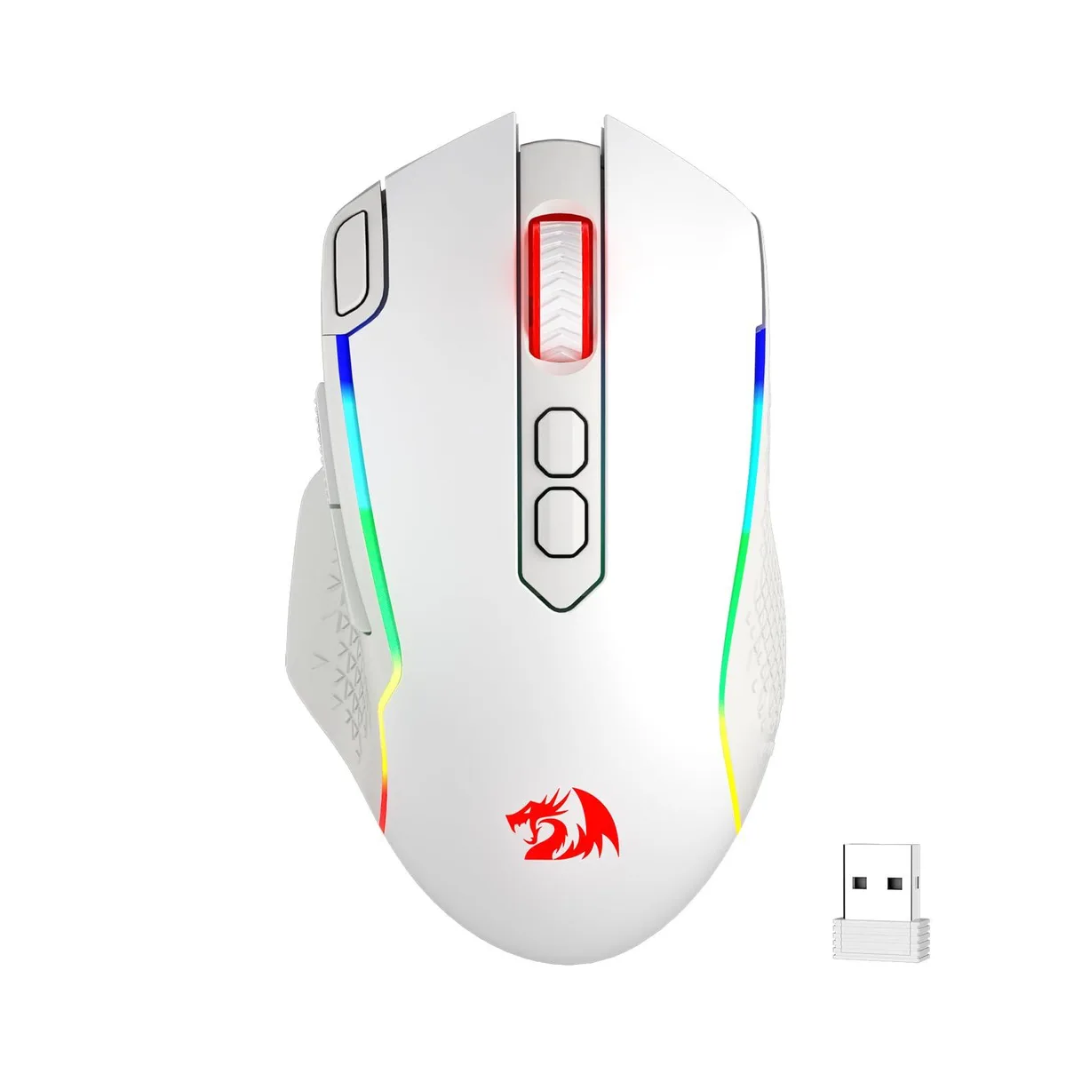  Redragon M810 Pro Wireless Gaming Mouse White 10000 DPI 8 Buttons 45-Hour Battery — product photo