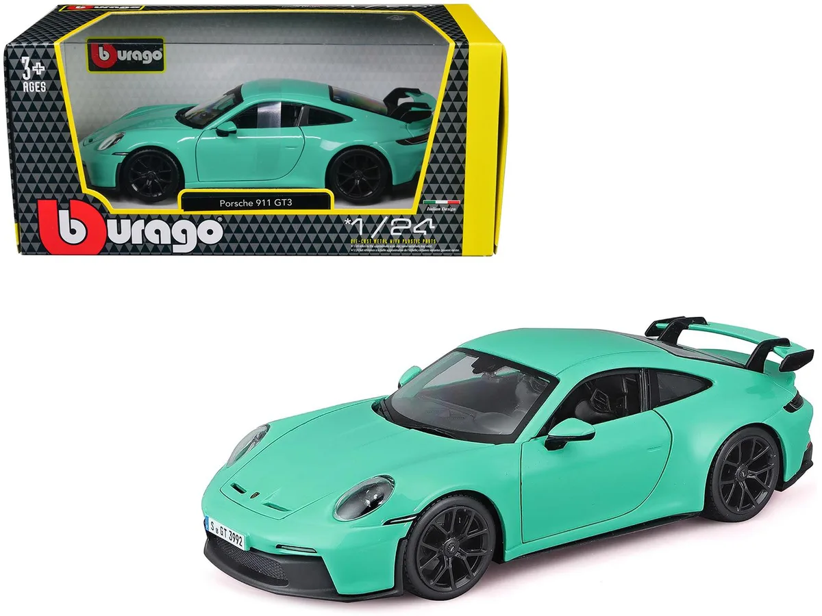 BBURAGO BBURAGO Porsche 911 GT3 Light Green 1/24 Diecast Hobby Collectible — product photo