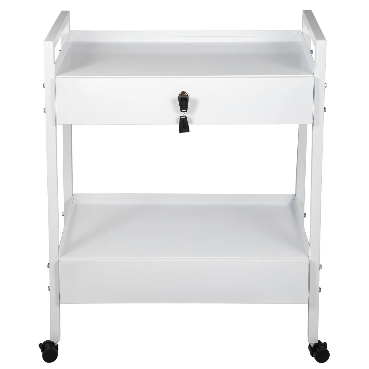 VEVOR VEVOR Lab Cart 2 Tier 2 Drawer White 615×380×850 mm 220 lbs — product photo