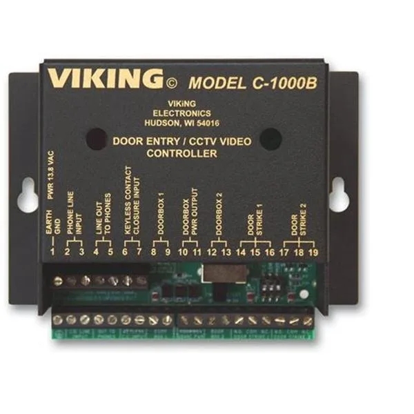 Viking C1000B universal door entry video switch in black enclosure