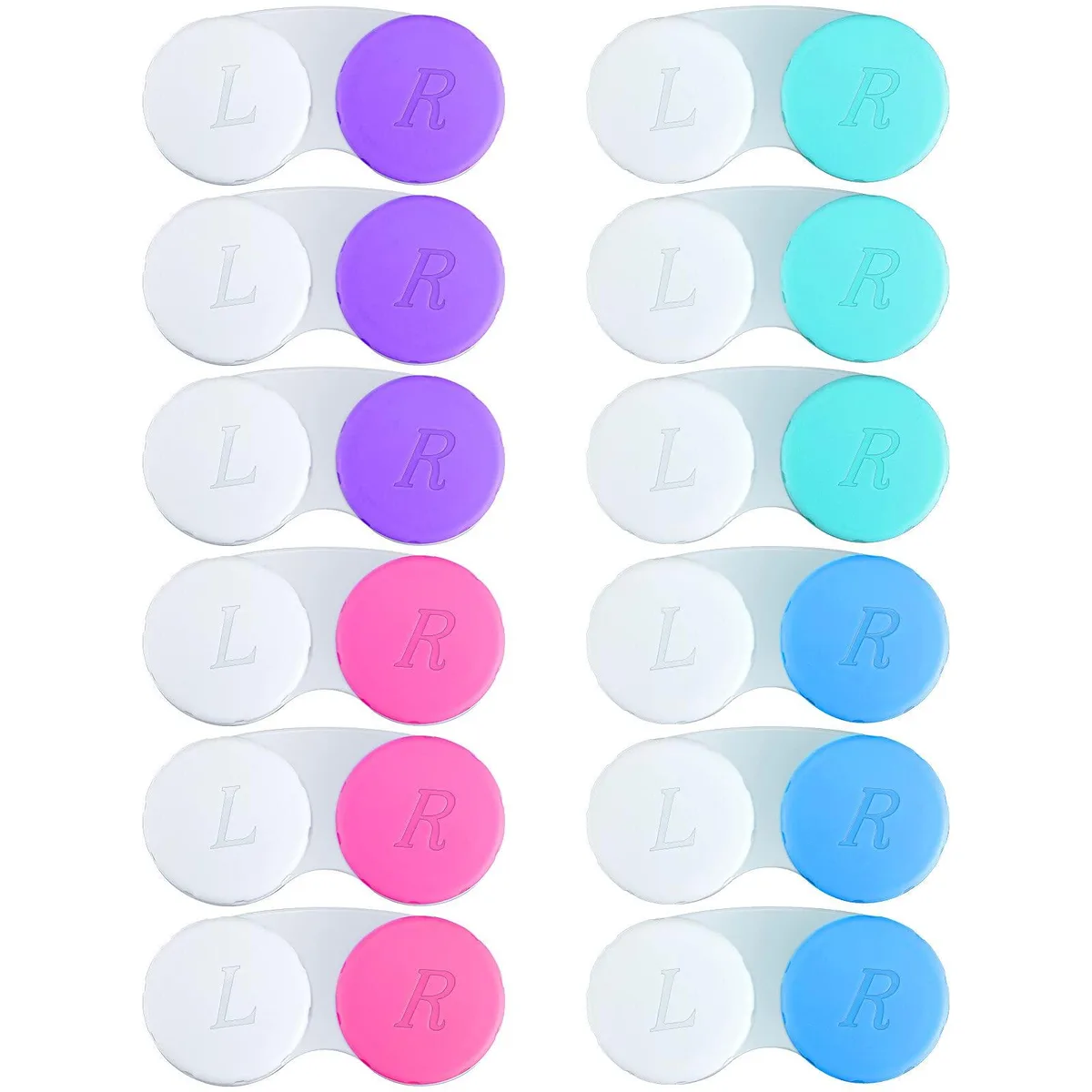  QVVQ Ayestar Contact Lens Case 12PCS Colourful Left/Right Eyes Holder — product photo