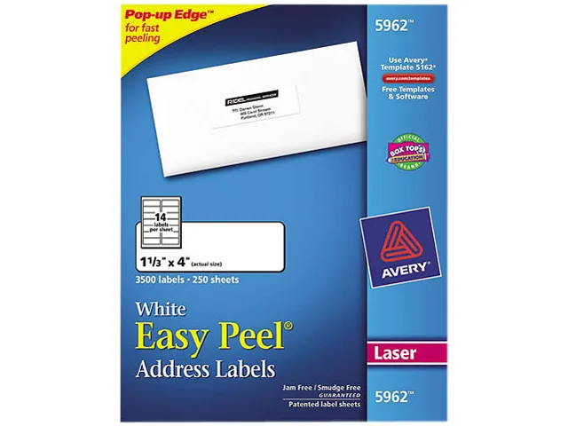 Avery Avery 5962 Easy Peel Address Labels 3500 mailing supply — product photo