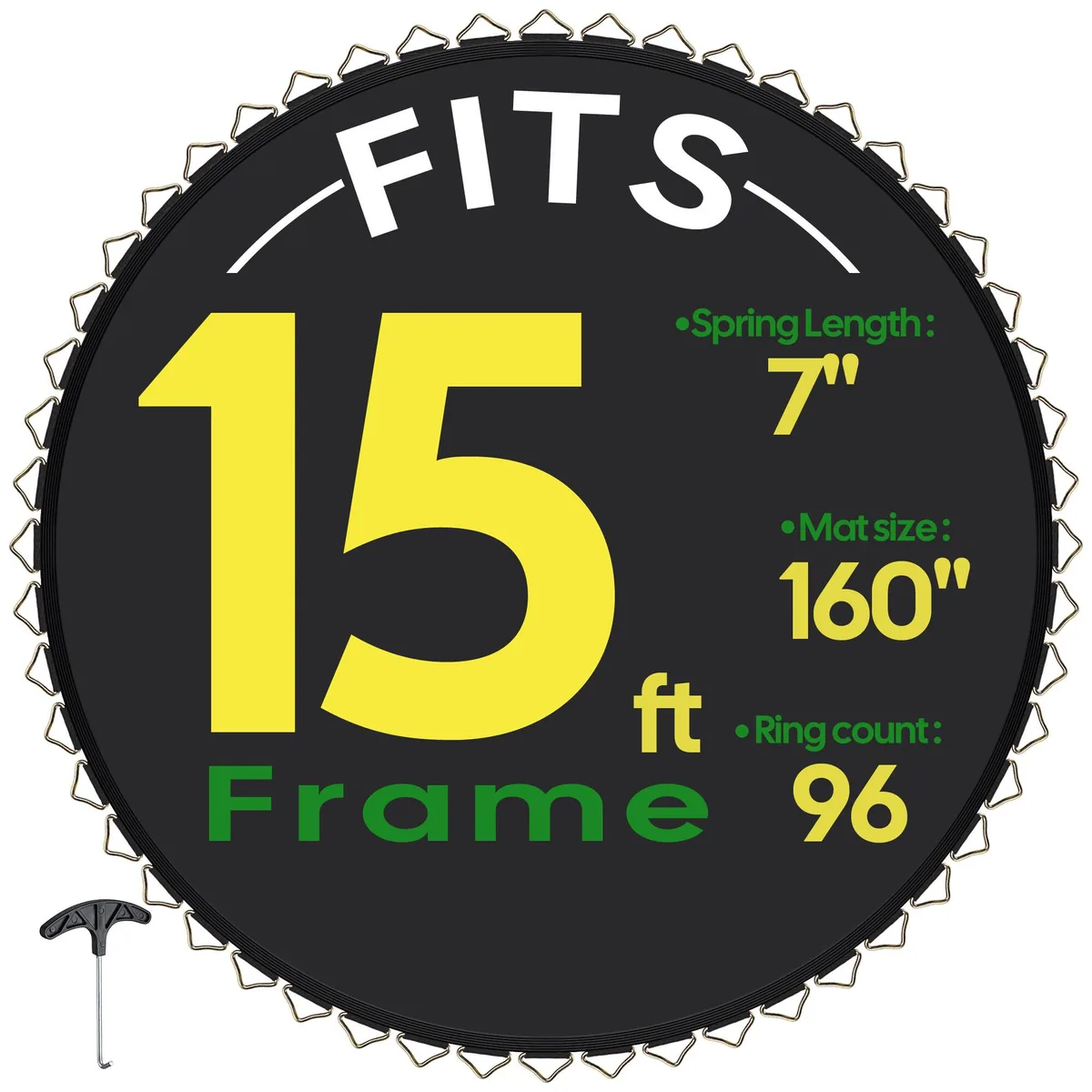 Yescom USA, Inc. Yescom USA, Inc. 09TMT002-15F-96R-7IN 15 ft 96 V-ring 7 in spring fitness accessory — product photo