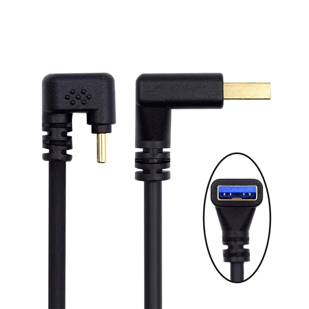 Fervit Fervit USB 3.0 Type-A Up Angled to USB-C Opposite U Shape Back Angled cable 30cm — product photo