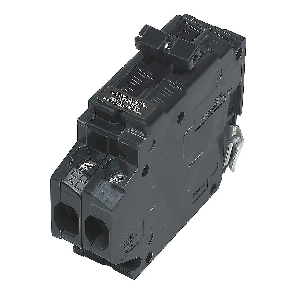 Challenger UBITBA215 miniature circuit breaker, 15A 2-pole, light grey plastic toggle housing