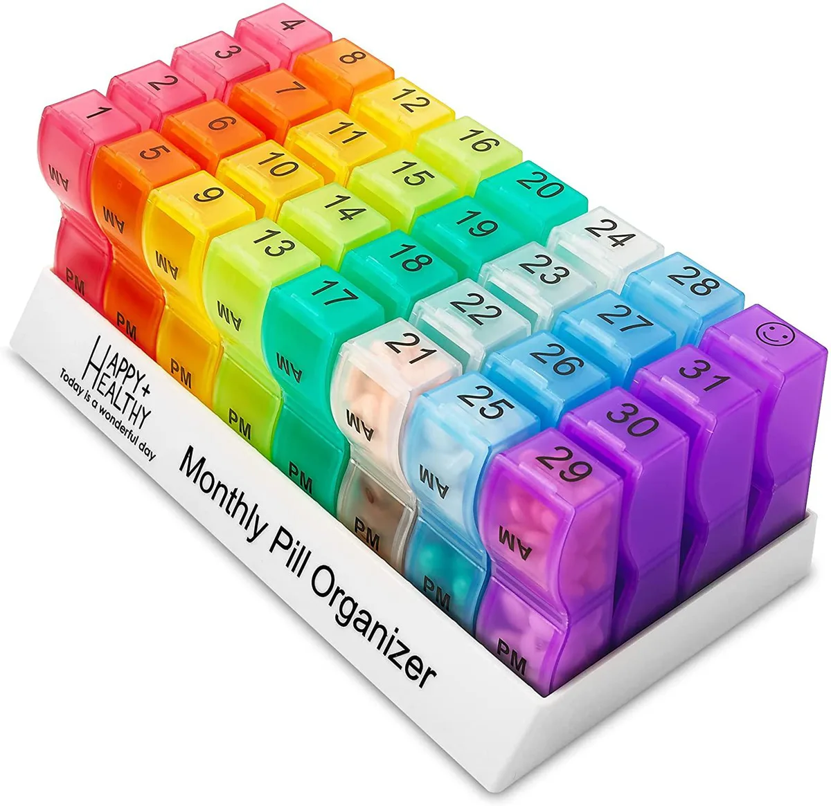 MEDca MEDca Monthly Pill Organizer 31 Day 32 Compartments AM/PM Home Health Care — product photo