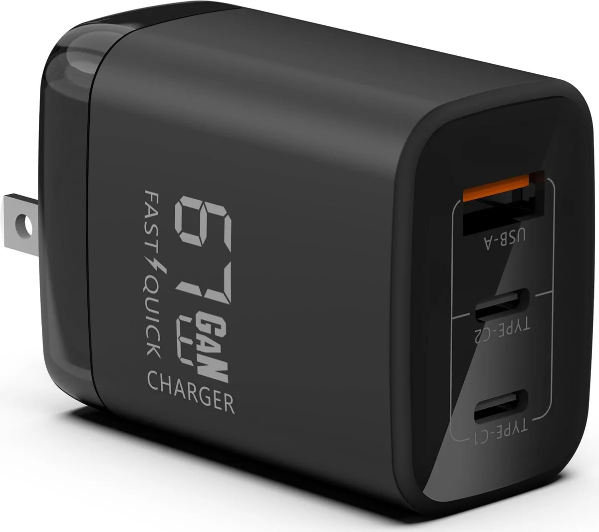 ONITOON ONITOON 67W GaN Charger 2 USB-C USB-A Black — product photo