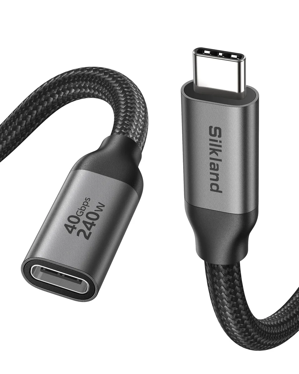  Silkland USB 4 Extension Cable 40Gbps 3.3ft 240W Grey — product photo