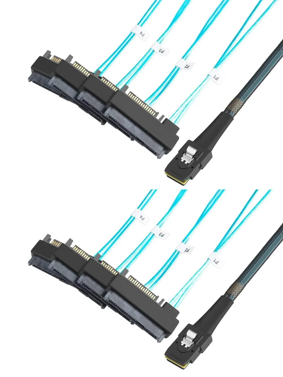 Vszerda Vszerda Mini SAS 36 Pin SFF-8087 to 4×29 Pin SFF-8482 with SATA Power 3.3 ft 2-pack — product photo