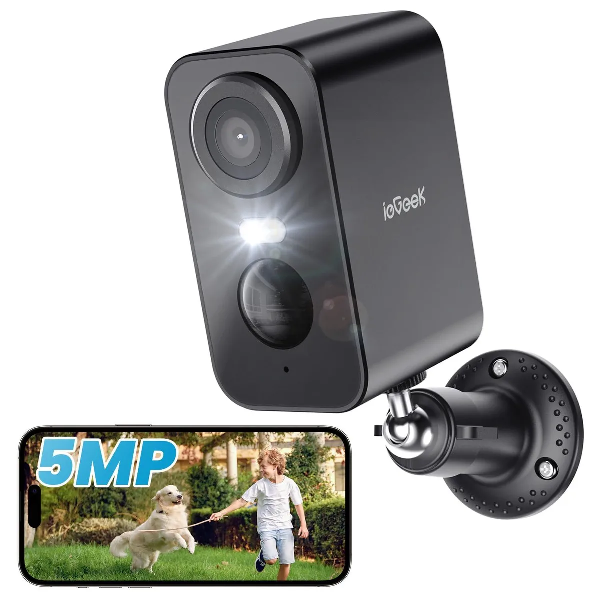 ieGeek ieGeek 5MP Wireless Outdoor Network Camera 33ft Color Night Vision IP65 Black White 1 Camera Kit — product photo