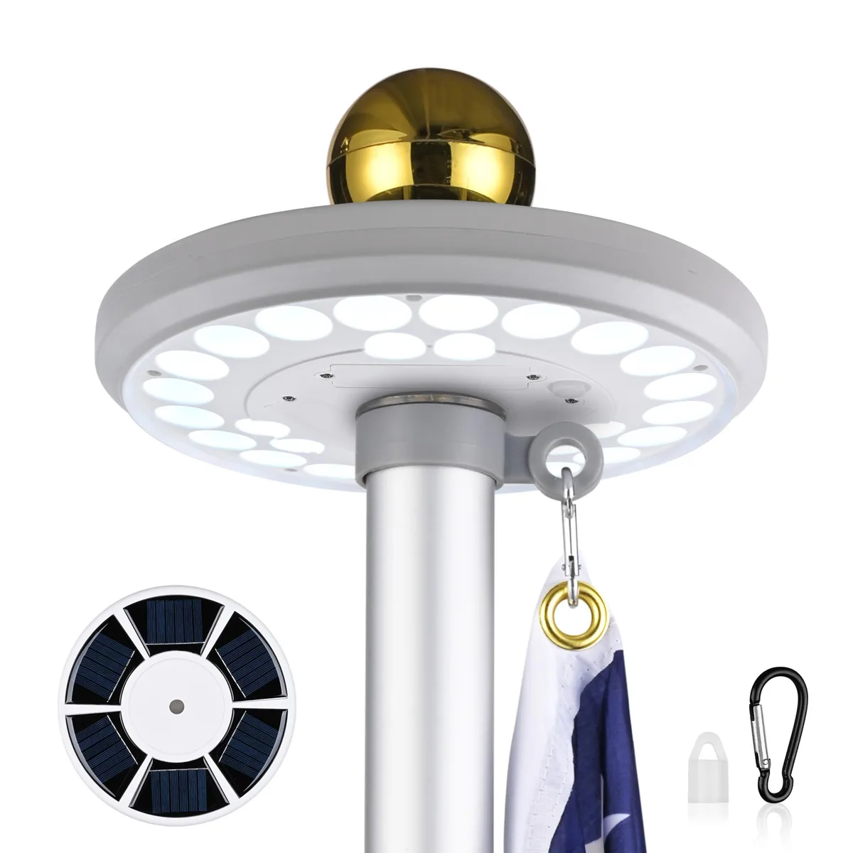 Yescom USA, Inc. Yescom USA, Inc. 26 LED Solar Flag Pole Light 10-Hour Dusk to Dawn — product photo