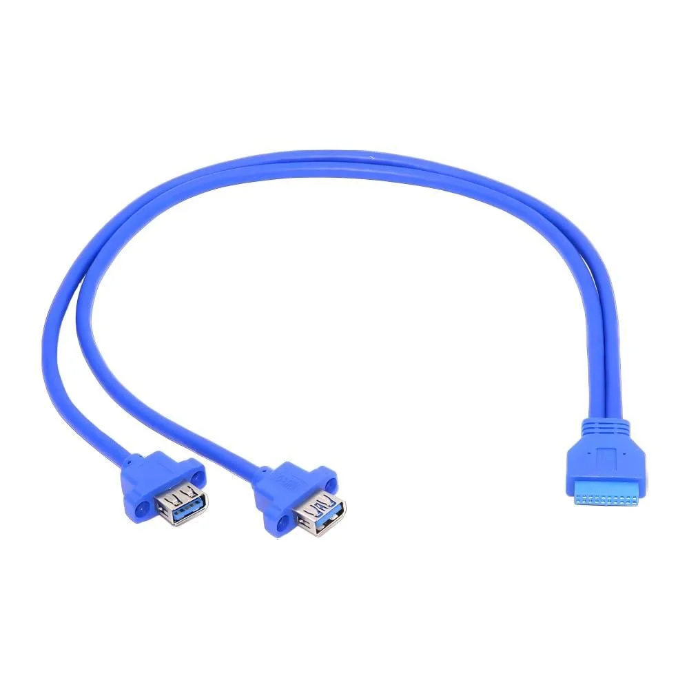 Fervit Fervit USB 3.0 Dual Type-A Panel to 20/19-Pin Header Cable 50cm — product photo