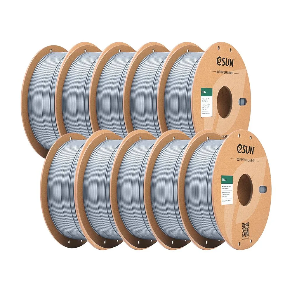 eSUN eSUN PLA+ Filament 1.75mm Silver 10 Rolls 1KG — product photo