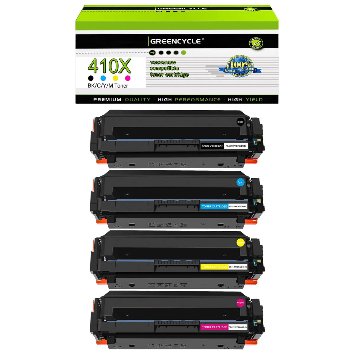 GREENCYCLE GREENCYCLE 410X 4-Pack Toner Cartridge (1 Black 1 Cyan 1 Yellow 1 Magenta) — product photo