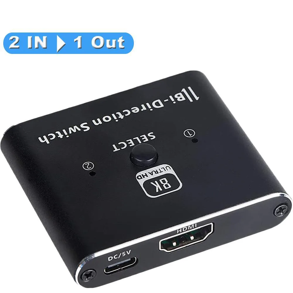 WRIARICH WRIARICH OZ8AB 8K HDMI 2.1 Bi-Directional 2 in 1 Out video switch — product photo