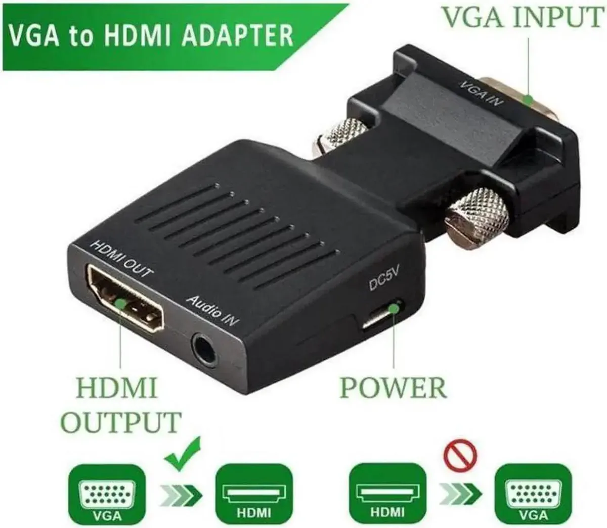 SMUGDESK SMUGDESK VGA to HDMI Media Converter 1080P 3.5mm Audio — product photo