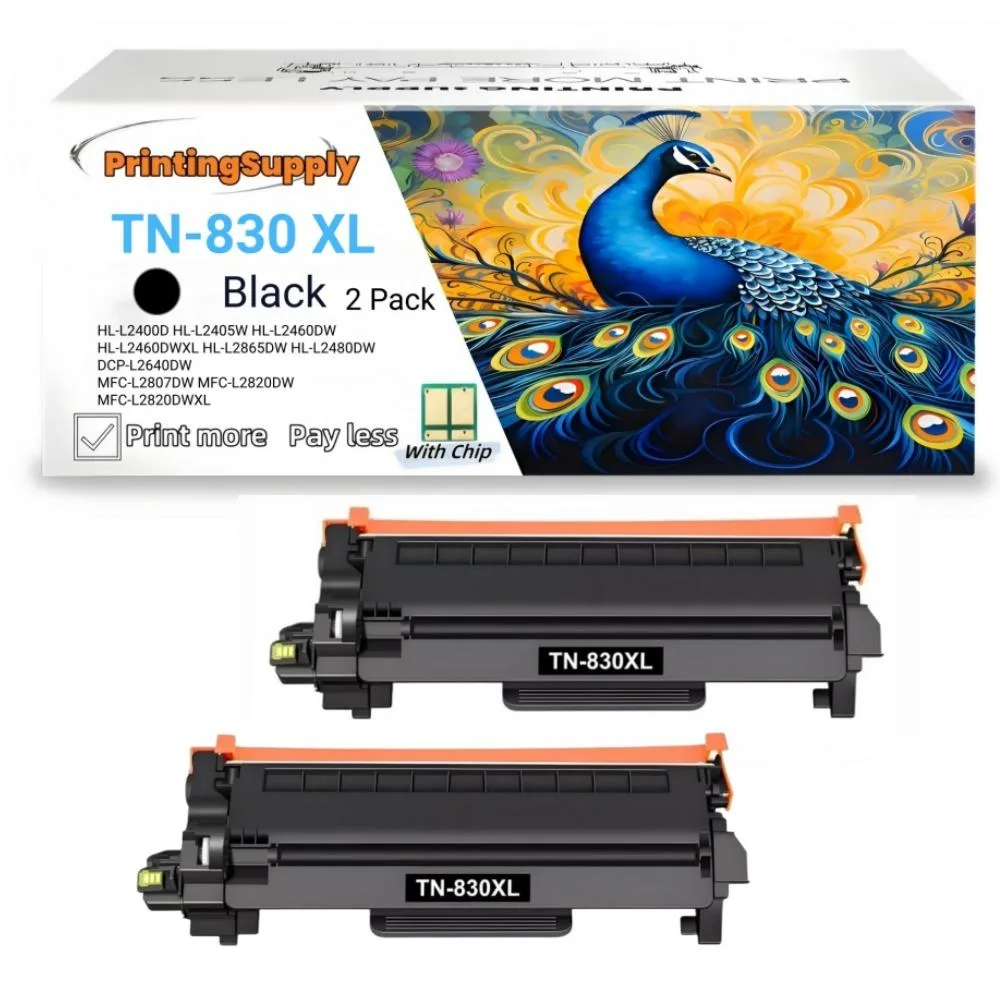 Aster Graphics Inc Aster Graphics Inc TN-830XL 2 Pack Black Toner Cartridge 3000 Pages — product photo