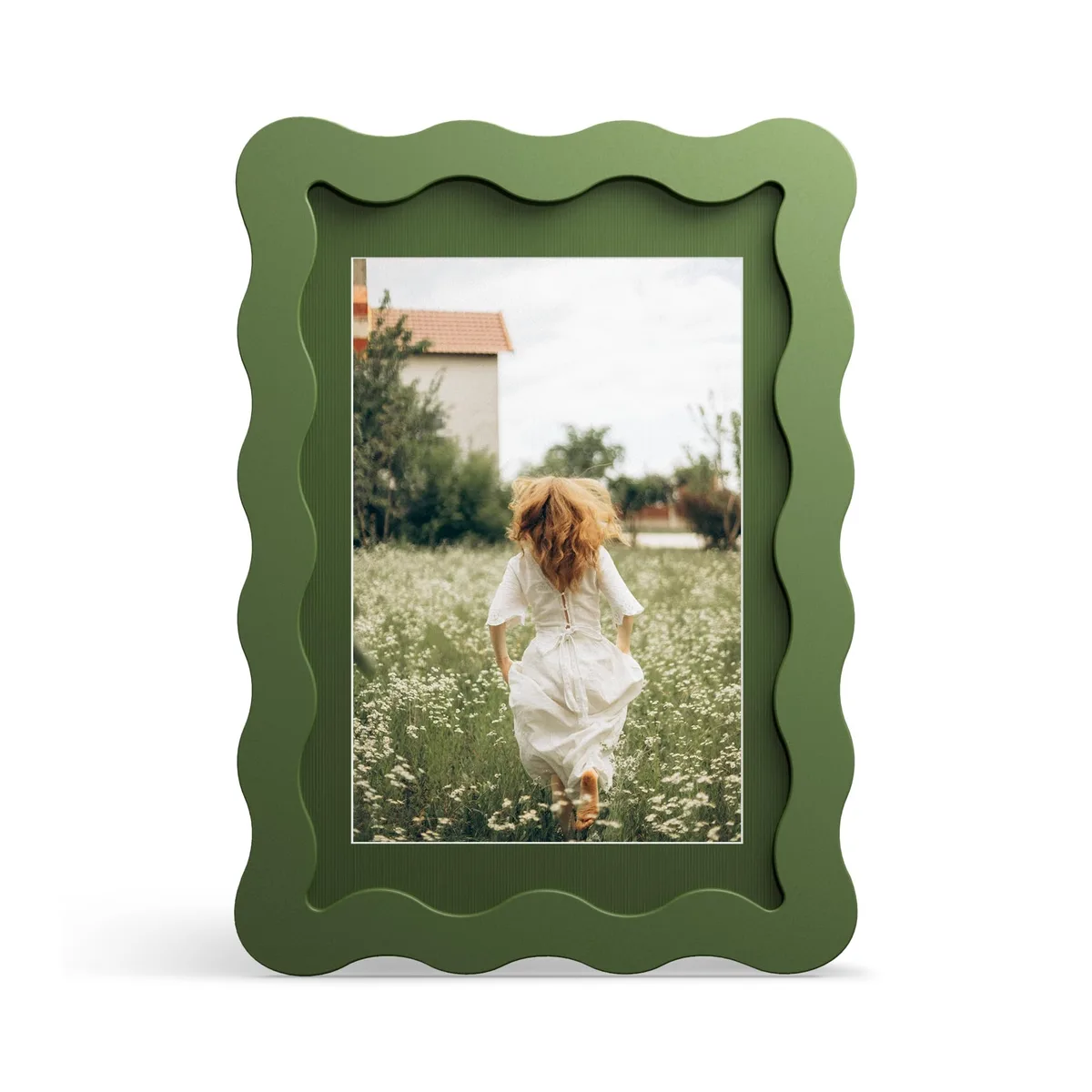 THKRLOF 4x6 Wavy Edge Wooden Frame Green 1 Pack — product photo