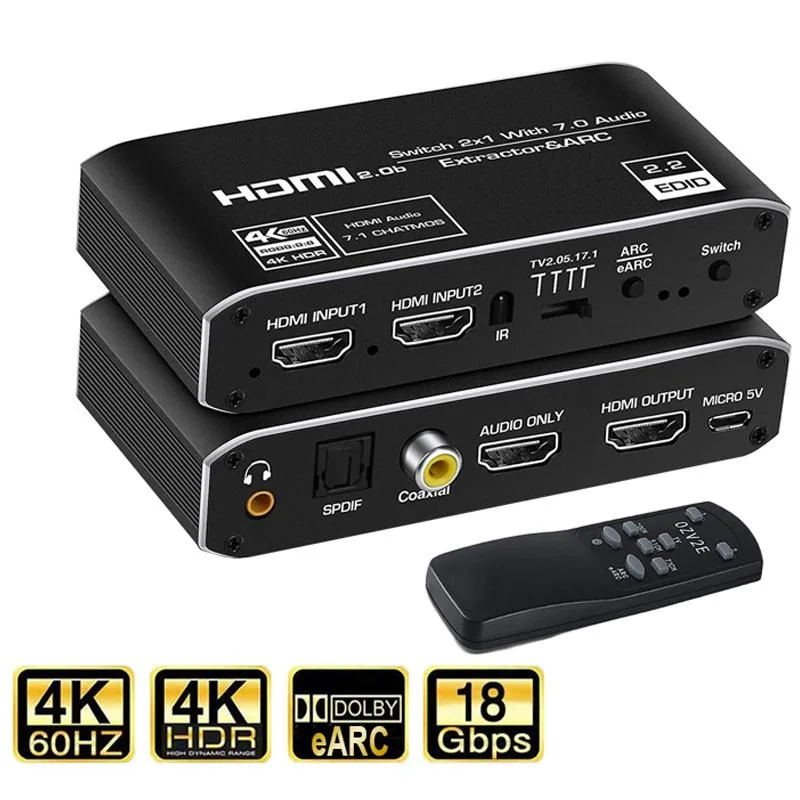 Jansicotek Jansicotek OZV2E 2x1 HDMI Switch Audio Extractor 4K 60Hz ARC — product photo