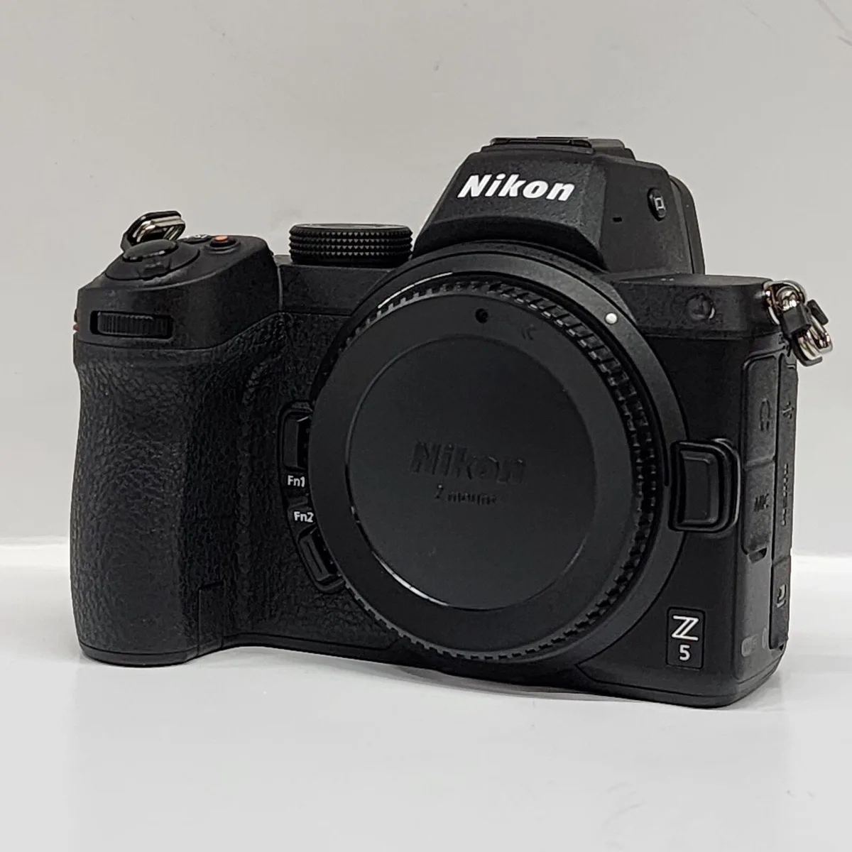 Nikon Z 5 mirrorless camera body, magnesium alloy chassis, weather sealed, 3.2 inch tilting touchscreen, 3.6m dot OLED viewfinder