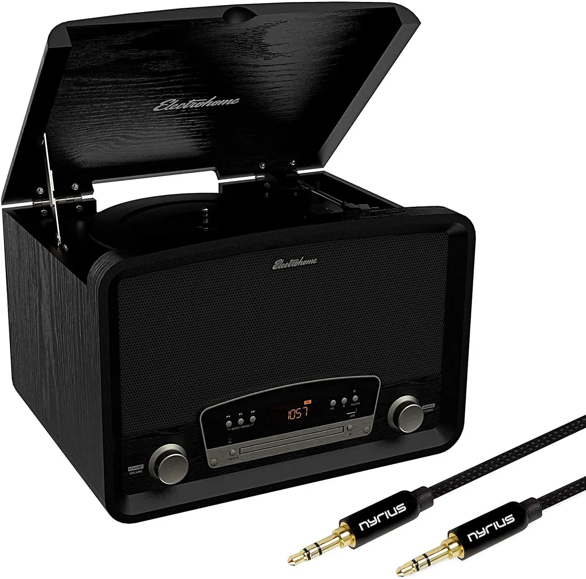 ELECTROHOME ELECTROHOME RR75BAC03 Kingston 7-in-1 Turntable Black — product photo