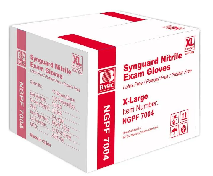 Intco Medical Technologies Intco Medical Technologies Nitrile Exam Gloves XL Blue 1000 Case 10x100 Powder Free Latex Free 510K — product photo