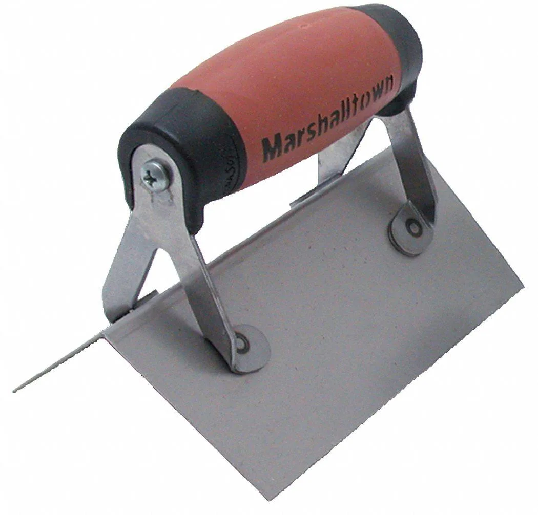 Stainless steel outside-corner trowel with DuraSoft handle