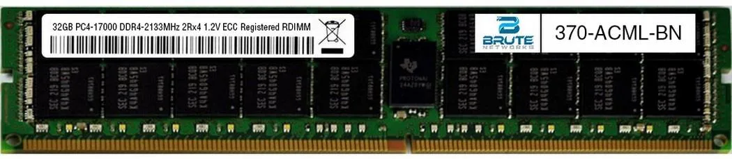 Brute Networks Brute Networks 370-ACML Dell Compatible 32GB DDR4-2133 ECC Registered RDIMM 2Rx4 1.2V CL15 — product photo