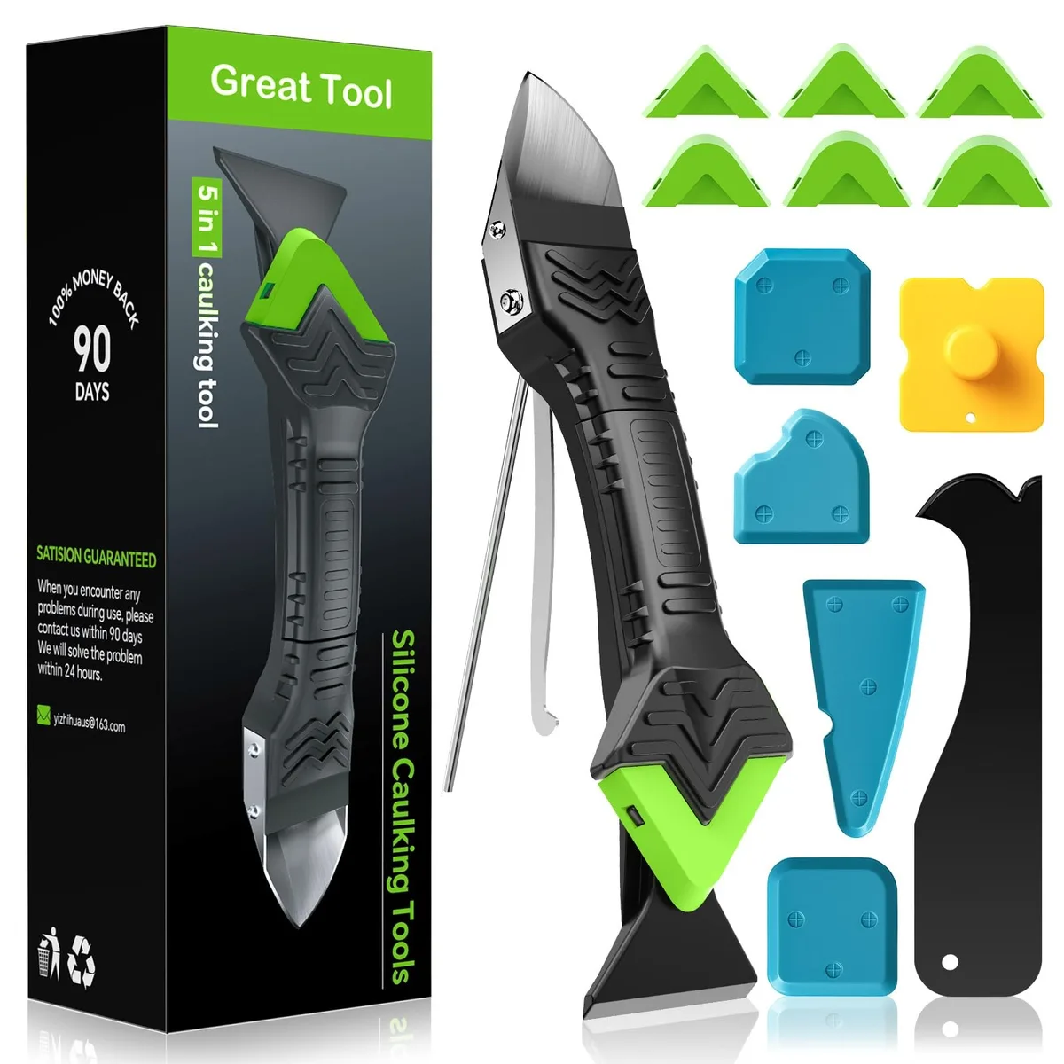  Goopreen 5 in 1 Caulking Tool Kit Green 6 Pads — product photo