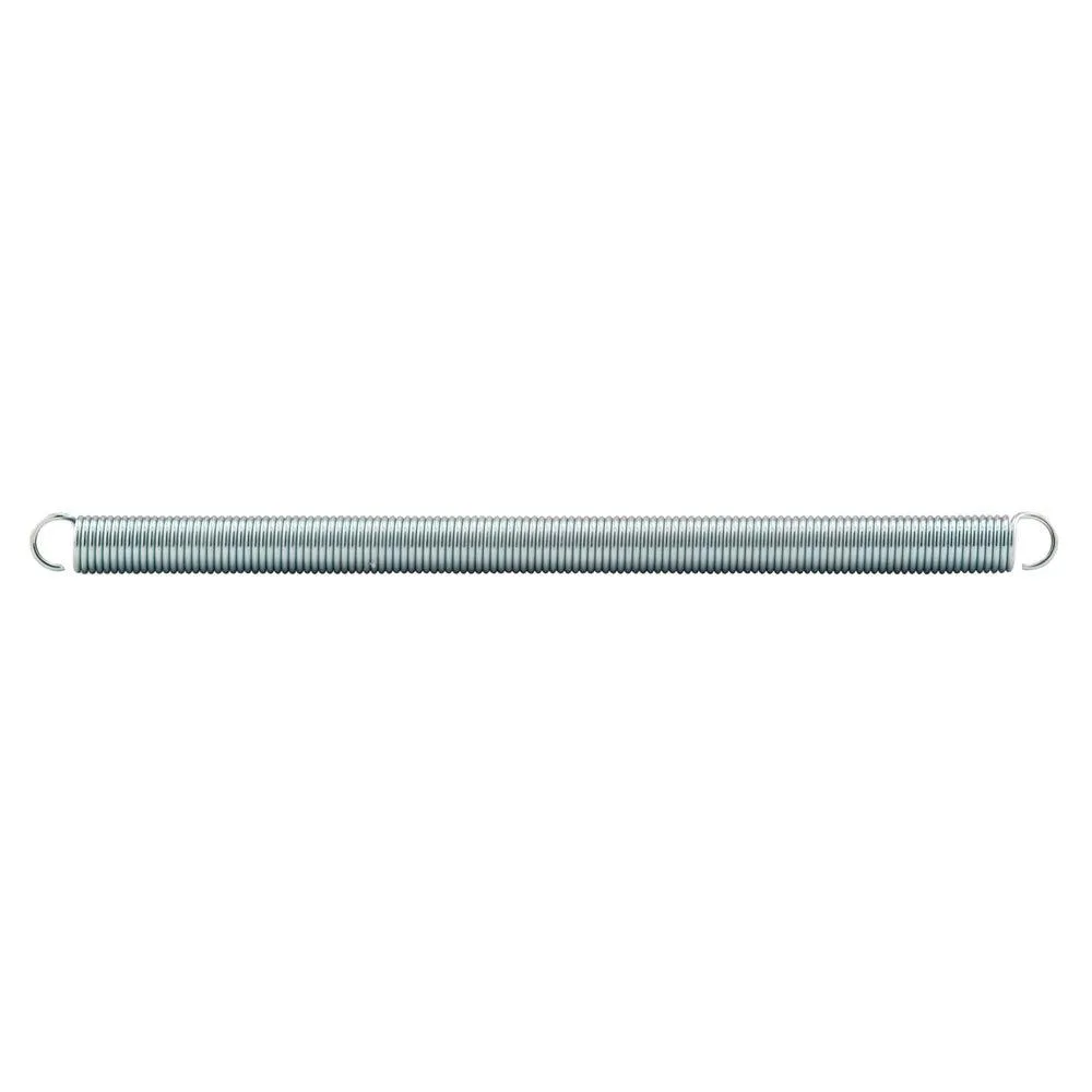 Twelve nickel-plated steel extension springs with open loop ends