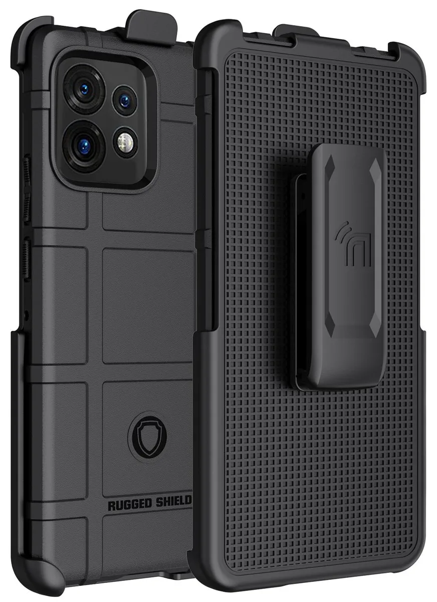 Nakedcellphone Nakedcellphone Special Ops Rugged Shield Case &amp; Holster for Motorola Edge+ 2023 Black — product photo