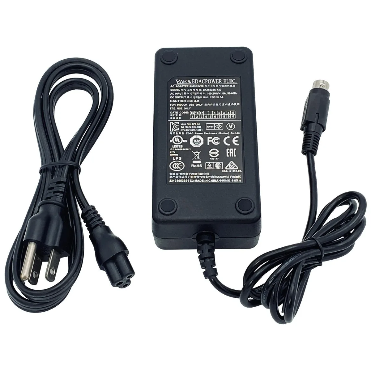 EDAC POWER EDAC POWER EA10523C-120 12V 5A 60W power adapter — product photo