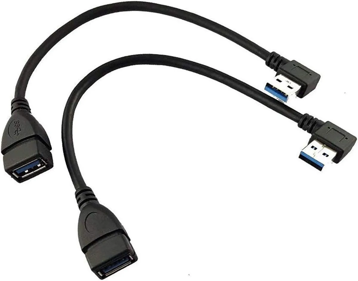 Vszerda Vszerda USB 3.0 male to female angle extension cables 15 cm 2-pack — product photo