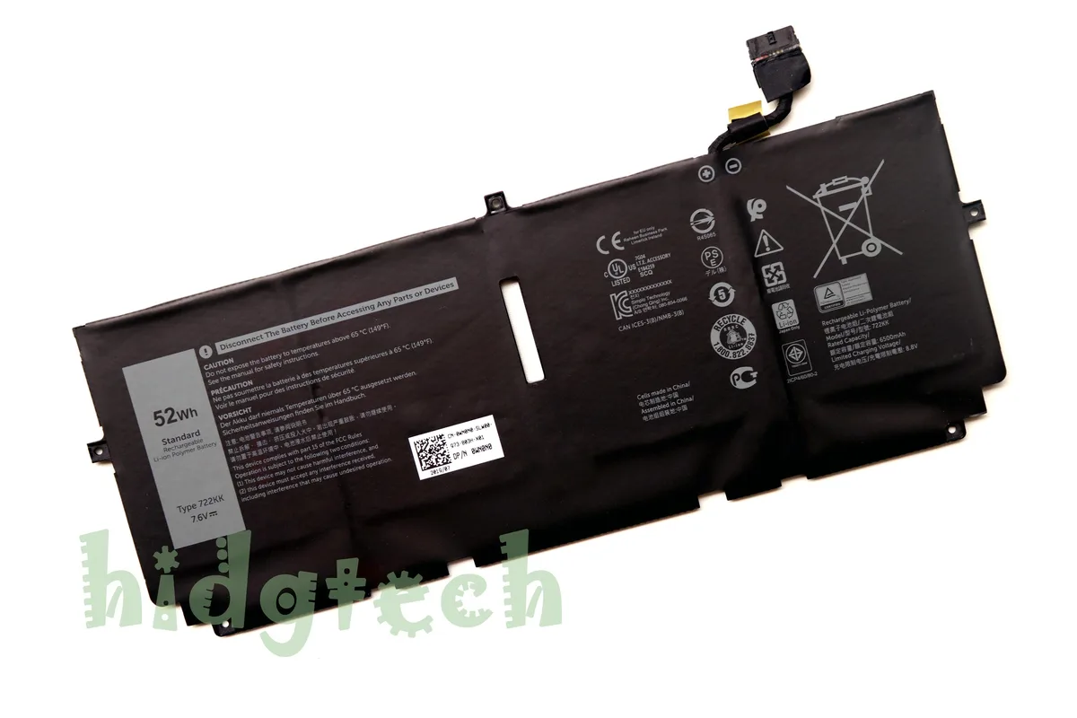Beisite Beisite 722KK 52Wh laptop battery for XPS 13 9300 9310 9380 — product photo