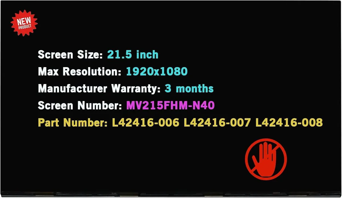 NUOLAISUN NUOLAISUN LCD Replacement T215HVN05.1 M215HCA-L3B MV215FHM-N40 HP 22-D laptop screen — product photo