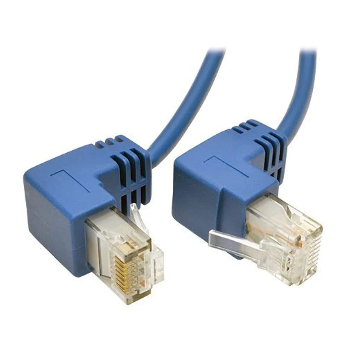 Tripp Lite Tripp Lite N201-SR2-BL Cat6 slim right-angle network ethernet cable 2 ft blue — product photo