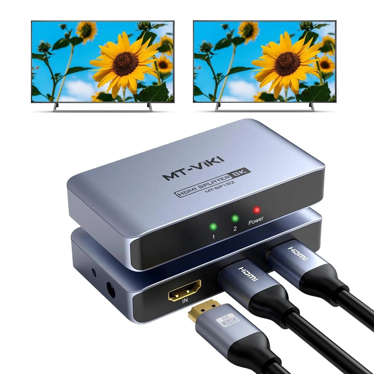 Vszerda Vszerda MT-S182 1×2 HDMI Splitter 8K 60Hz 4K 120Hz 40Gbps — product photo
