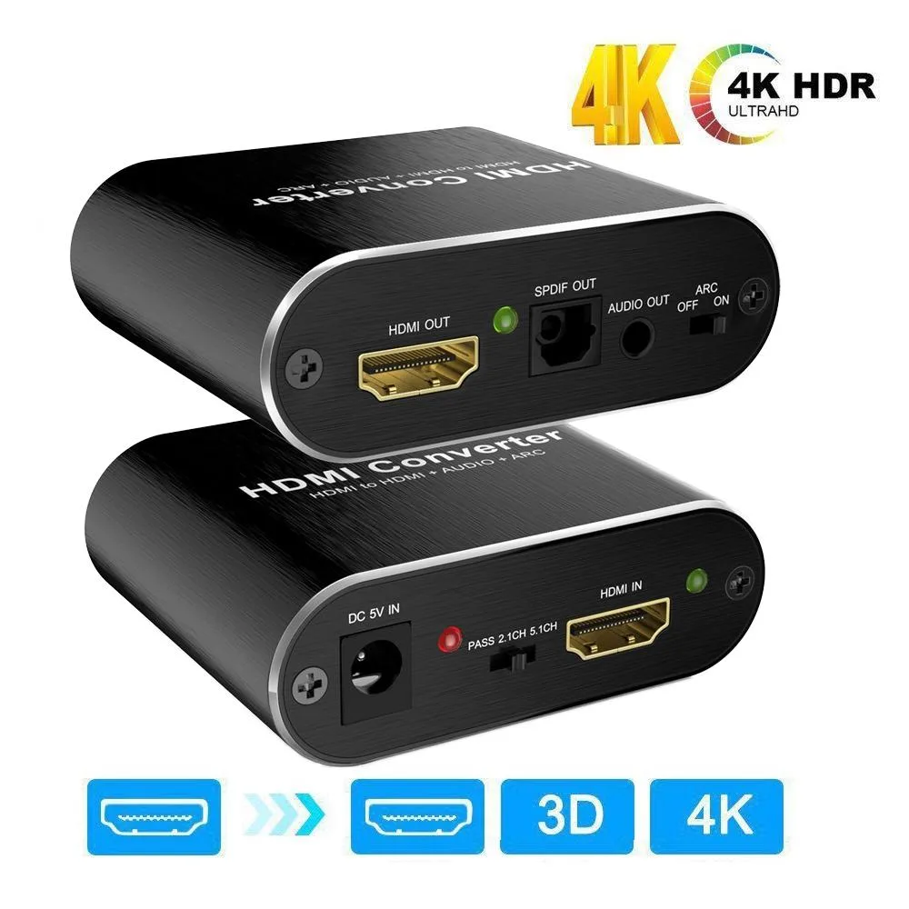 LUOM LUOM OZV8 4K@60Hz HDMI 2.0 Audio Extractor ARC SPDIF 3.5mm 18Gbps — product photo