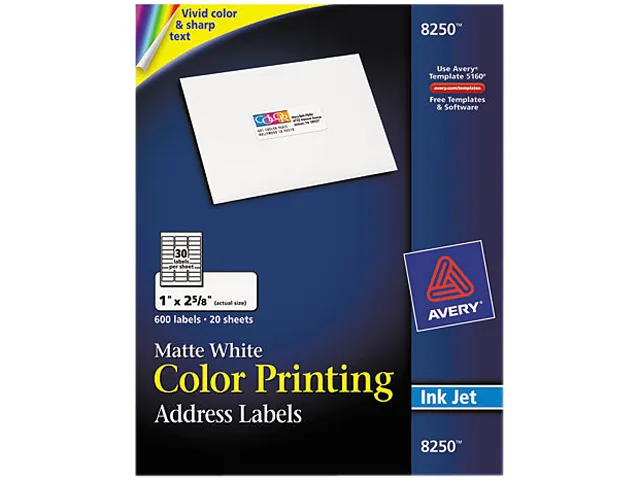 Avery Avery 8250 Color Printing Labels 1.00" x 2.63" 600 Labels — product photo