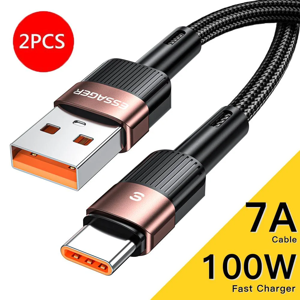 ESTONE ESTONE Essager XCA7A USB-A to USB-C cable 100W 7A 480Mbps 3.3ft 2-pack — product photo