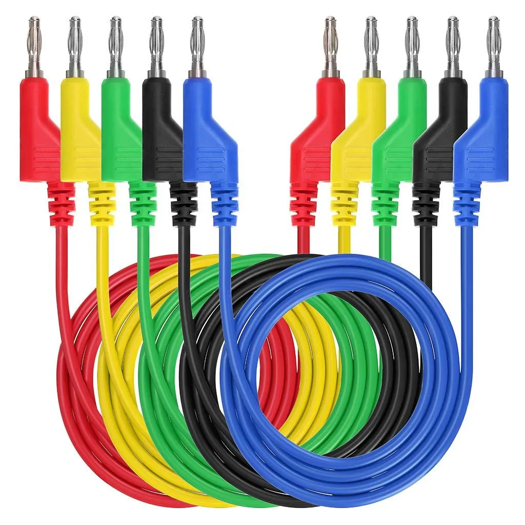 KEHIPI KEHIPI 4330119086 5pcs 4mm Stackable Banana Test Leads 1000V 15A electrician tool — product photo