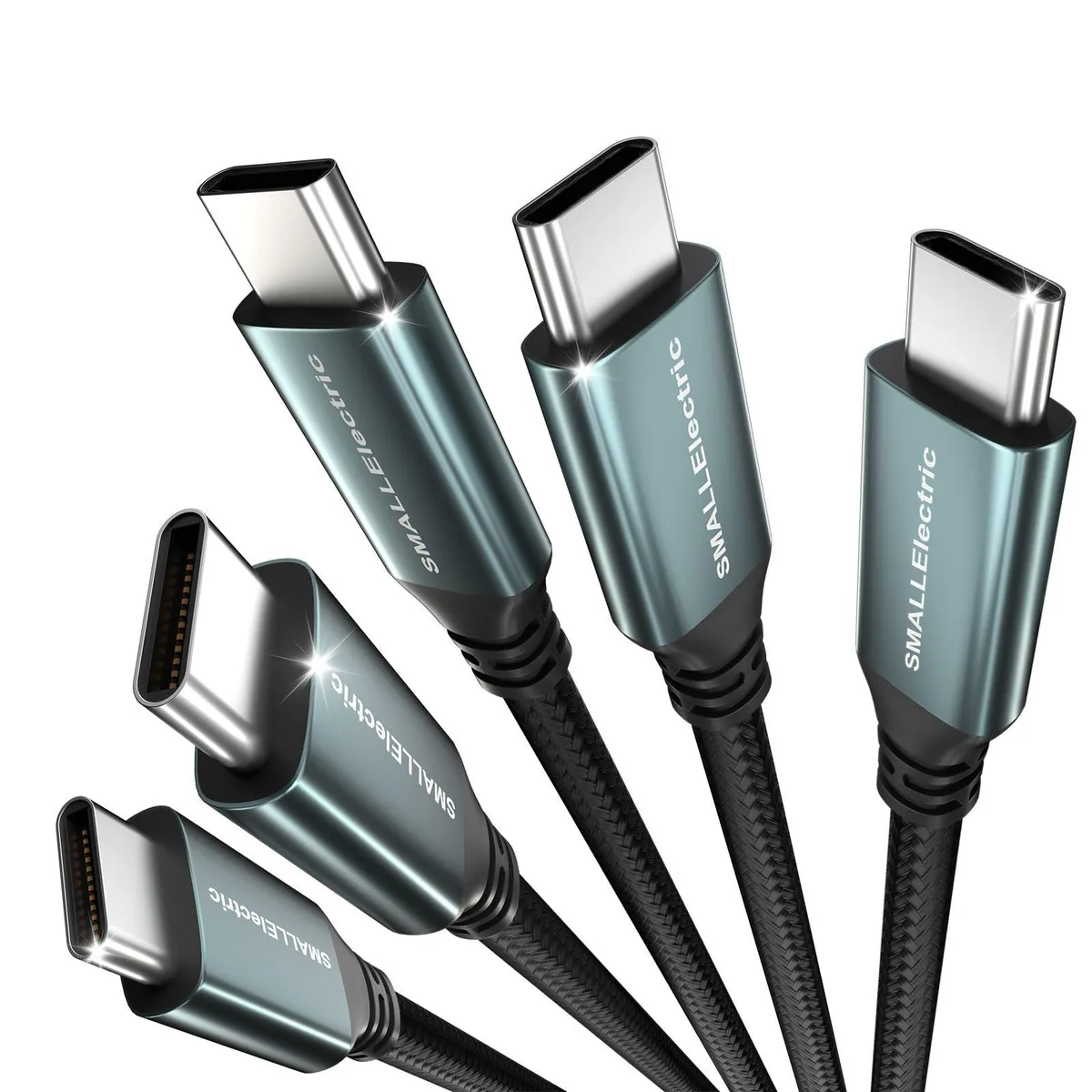 SMALLElectric Samsung Gala USB-C to USB-C Cable 5 Pack 3 ft 60W Gray — product photo
