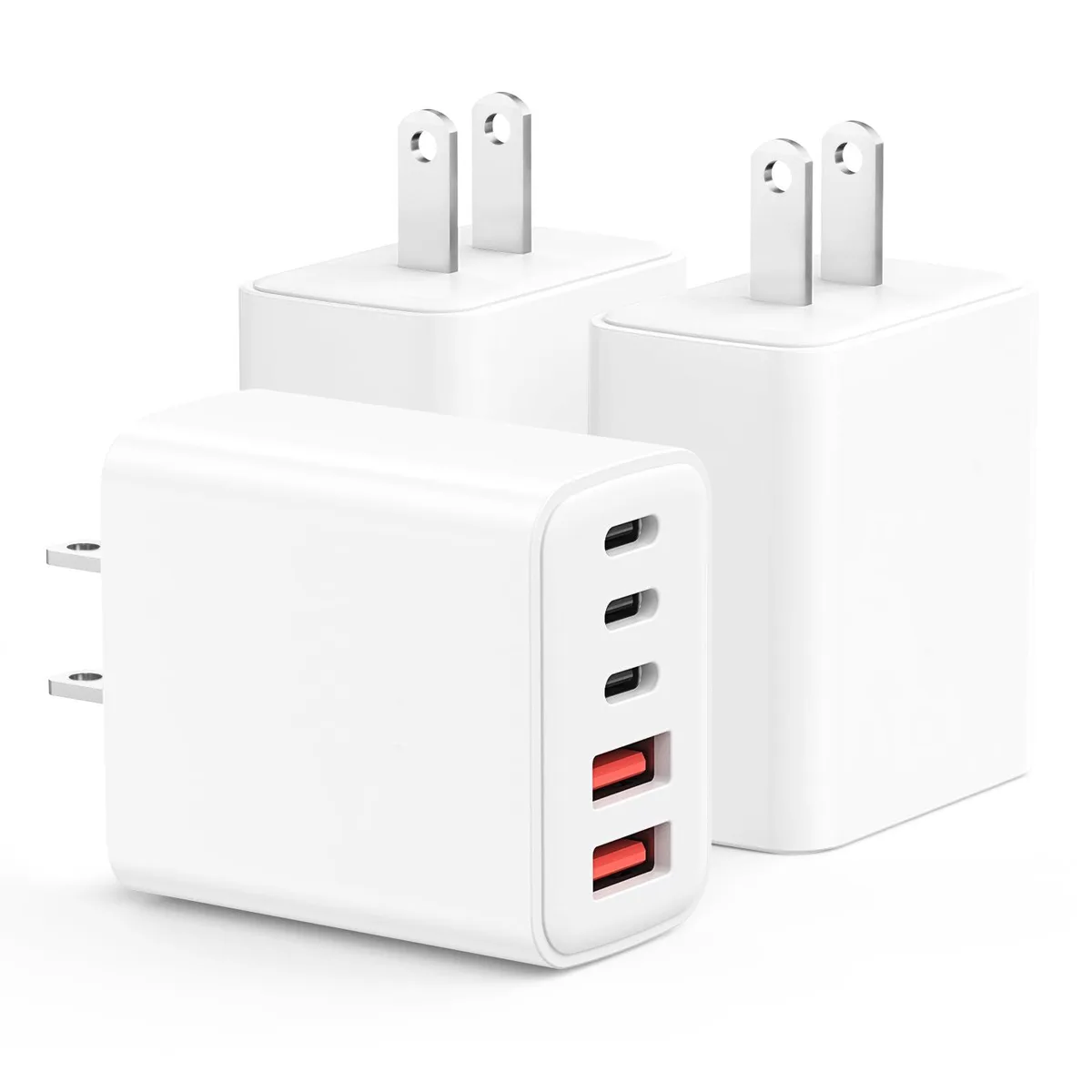KEHIPI KEHIPI 50W 5-port USB charger 3-pack white — product photo