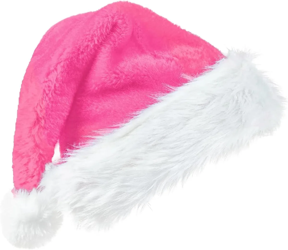 Tanvia Tanvia Velvet Plush Santa Hat Pink 13.3 x 17.7 in — product photo