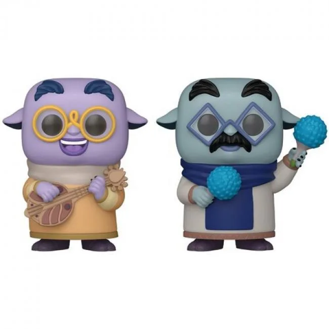 Two vinyl Funko Pop figures Oracle Sunny and Oracle Luno in a window display box
